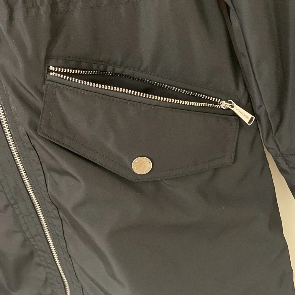 Michael Kors Black Anorak Zip Front Rain Jacket - Picture 9 of 16
